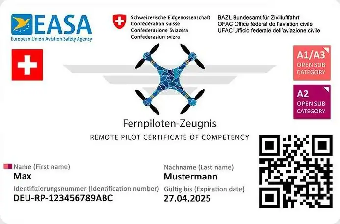 Drohnenführerschein A2 Schweiz Gültigkeit